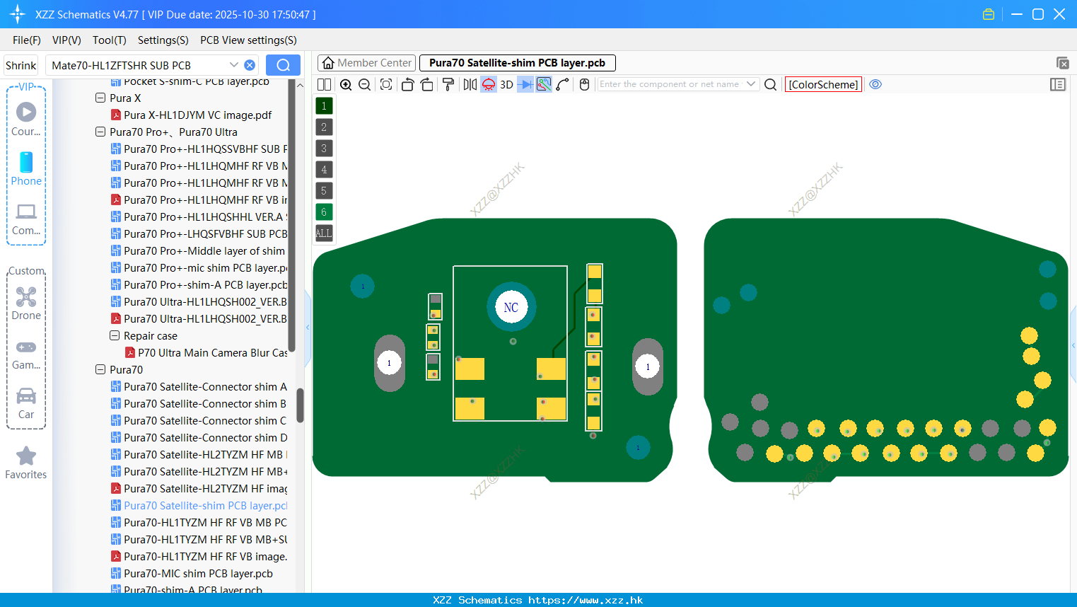 Huawei Pura70 Satellite-shim PCB Layer